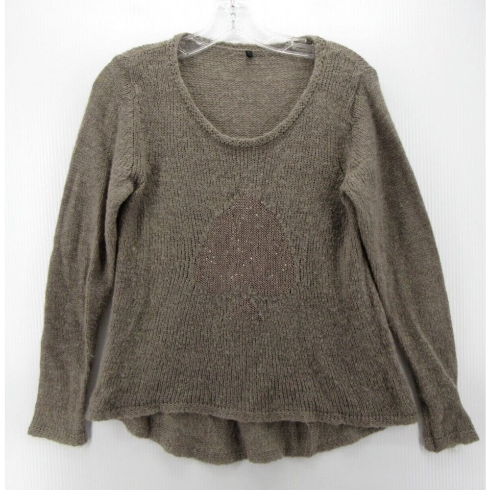 Free Quent Sweater Medium Mohair Wool Blend Pullover Sequins Hi Low